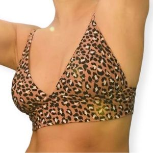 Aerie Leopard Print Triangle Bikini Top